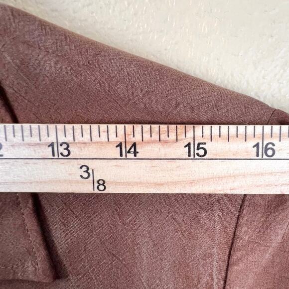 Rabbit Designs Womens Petite Long Brown Collared Button Up Dress Size 10P - Picture 8 of 12